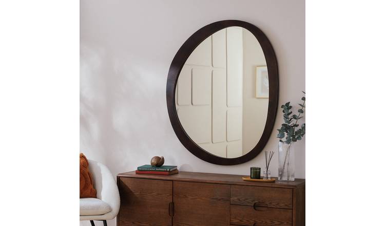 Habitat Mango Wood Irregular Wall Mirror - 120x100cm