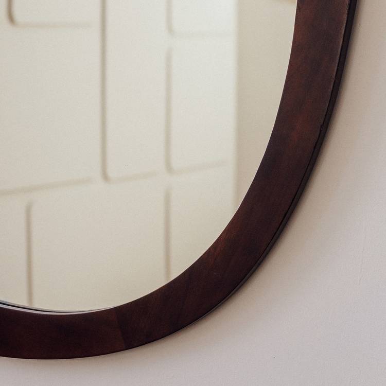 Habitat Mango Wood Irregular Wall Mirror - 120x100cm 0