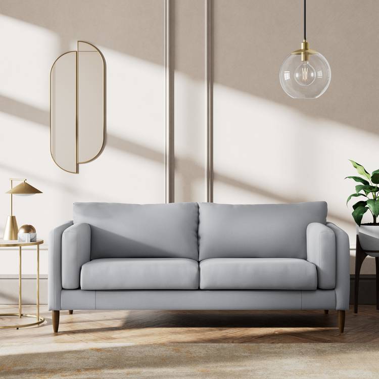 Habitat Newington Fabric 3 Seater Sofa - Grey - Dark Leg 0