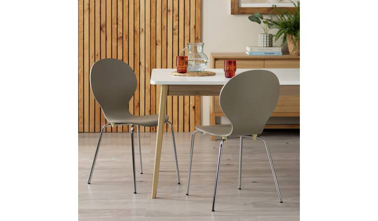 Habitat Bentwood Metal Dining Chair - Taupe