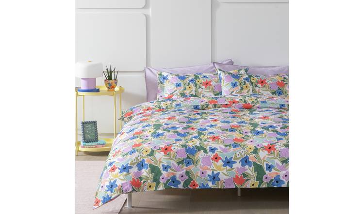 Habitat Cotton Sketchy Floral Bedding Set - Single