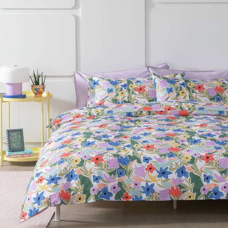 Habitat Cotton Sketchy Floral Bedding Set - Double 0