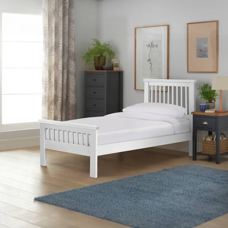 Argos Home Aubrey Single Wooden Bed Frame - White 0