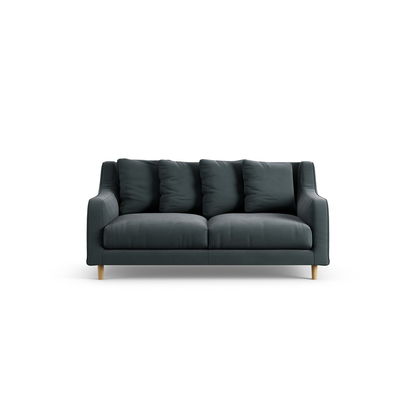 Habitat Swift Fabric 2 Seater Sofa - Charcoal - Ash Leg