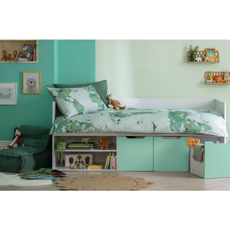 Habitat Jude Storage Cabin Bed - White And Green 0