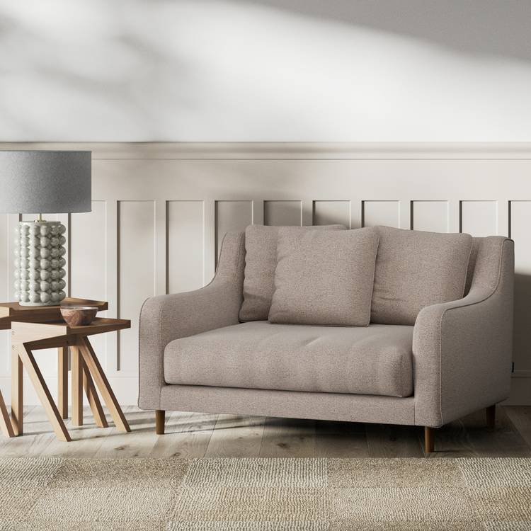 Habitat Swift Fabric Cuddle Chair - Mocha - Dark Leg 0