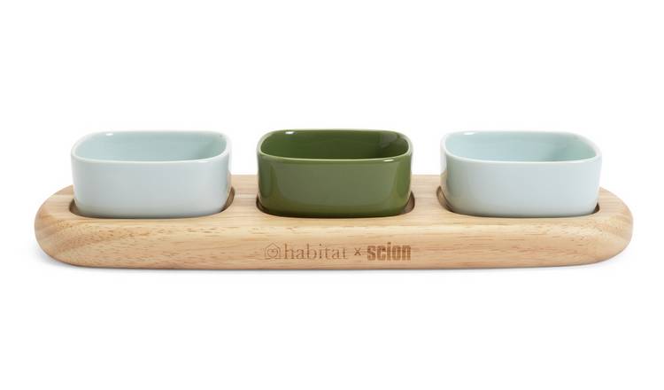 Habitat x Scion Lohko Set of 3 Dipping Bowls With Board