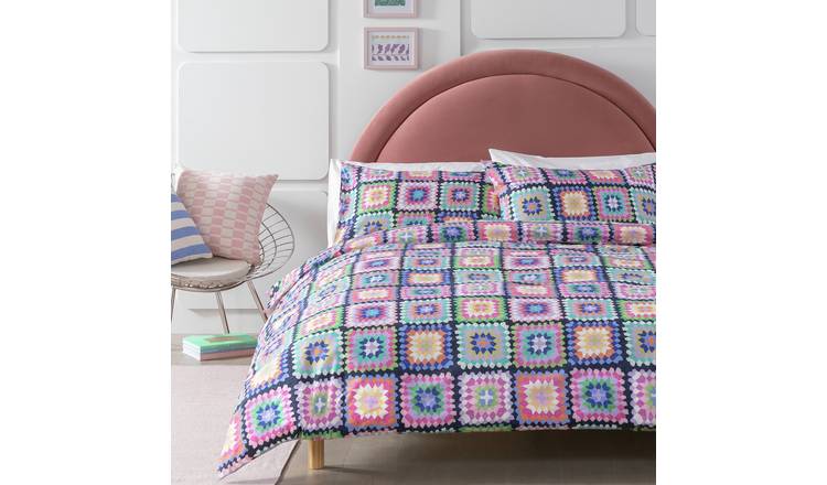 Habitat Cotton Crochet Print Bedding Set - Single