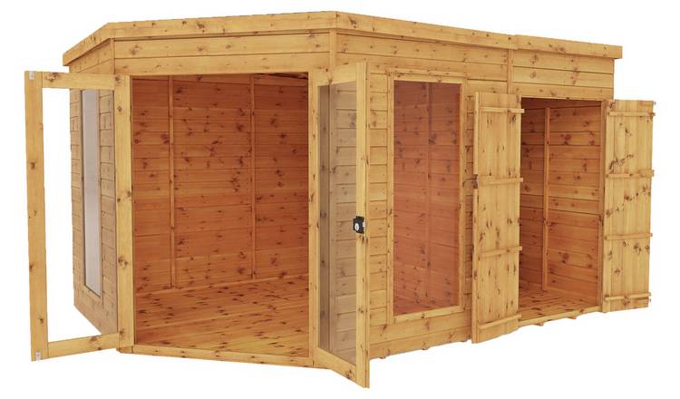 Mercia Corner Summerhouse with Side Shed - 8 x 12ft