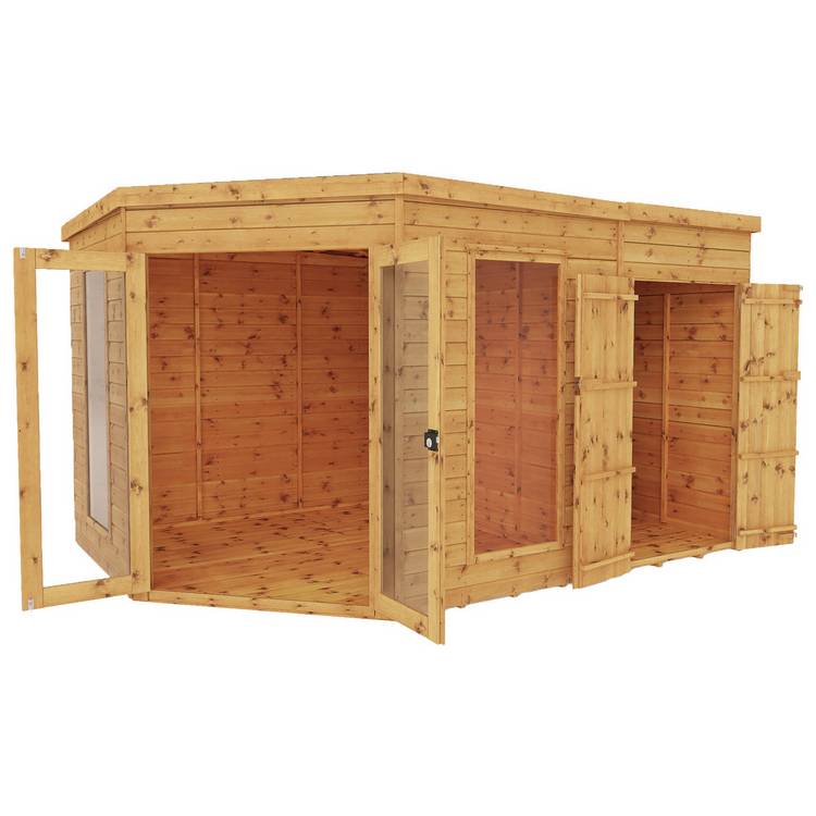 Mercia Corner Summerhouse with Side Shed - 8 x 12ft 0