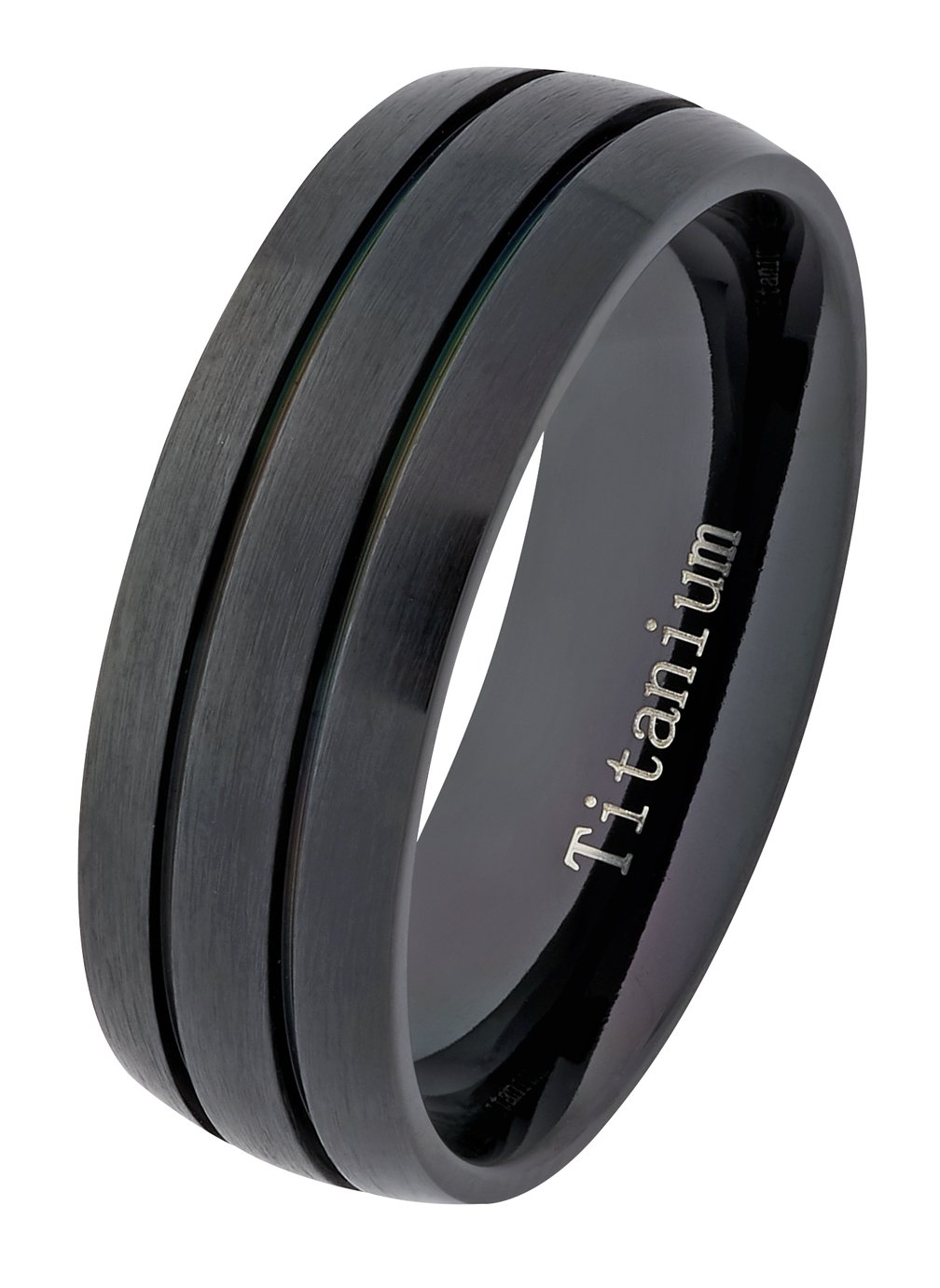 Revere Mens Titanium Black Ring - R