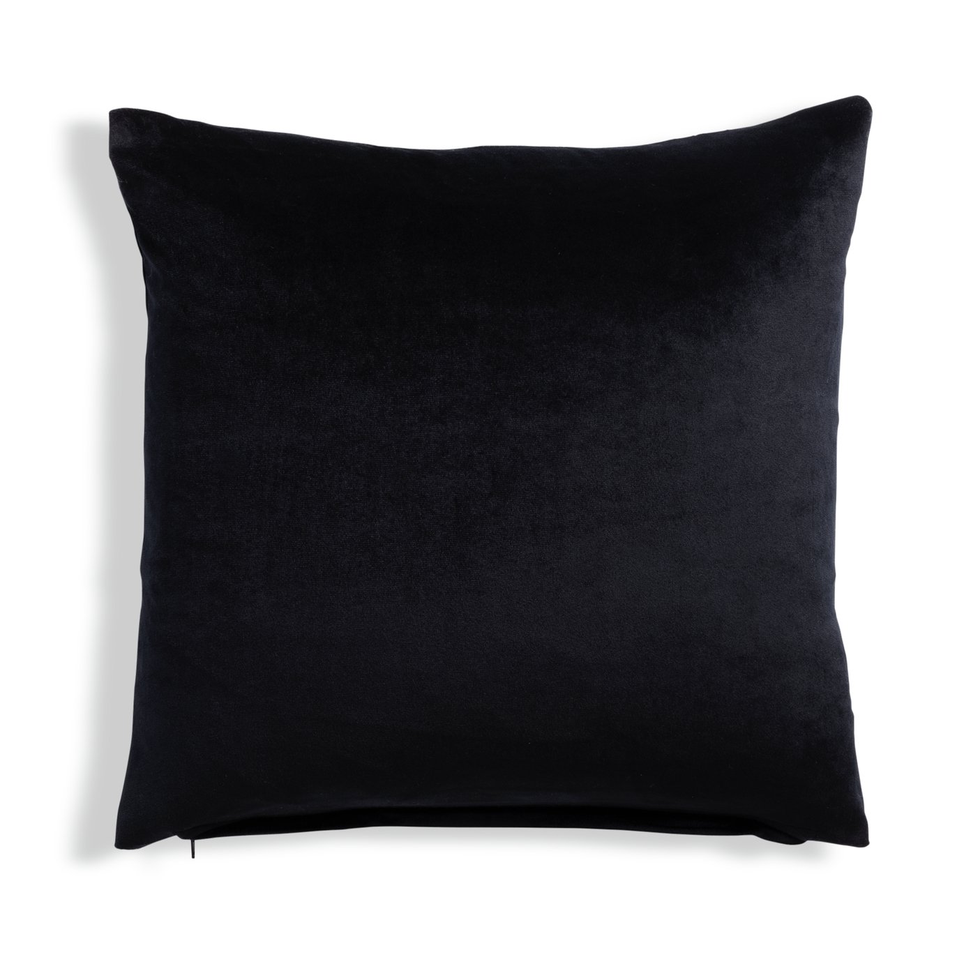 Habitat Velvet Cushion - Black - 43x43cm