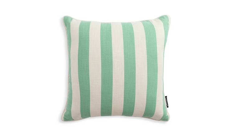 Habitat Stripe Printed Cushion - Green - 43x43cm