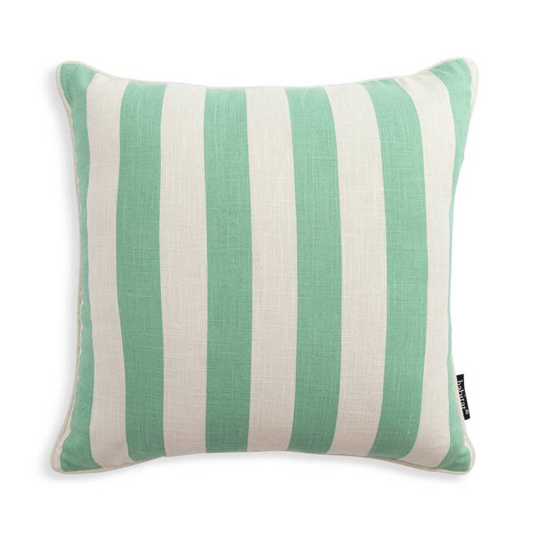 Habitat Stripe Printed Cushion - Green - 43x43cm 0
