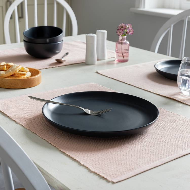 Habitat Ribbed Set of 4 Placemats - Blush 0