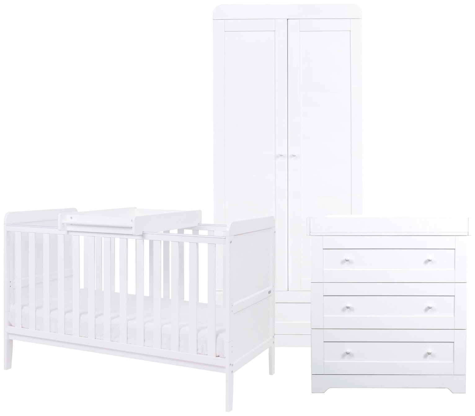 Tutti Bambini Rio 3 Piece Nursery Furniture Set - White