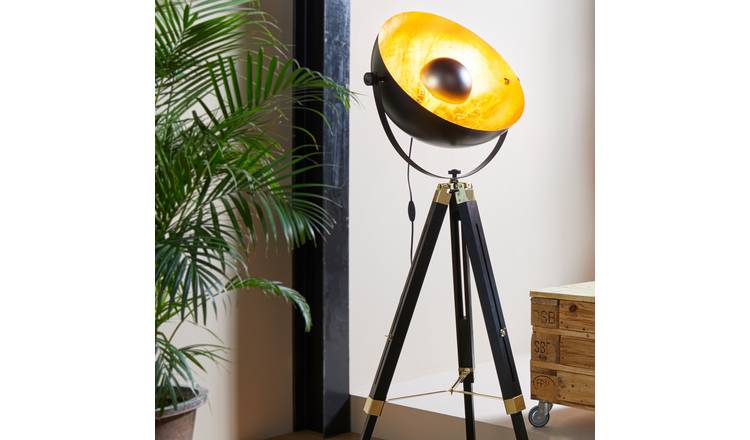 EGLO Covaleda Tripod Floor Lamp - Black & Gold