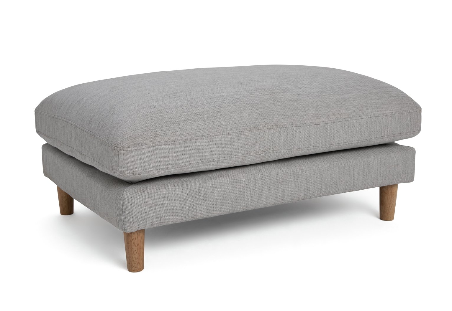 Habitat Salome Fabric Ottoman Footstool - Light Grey