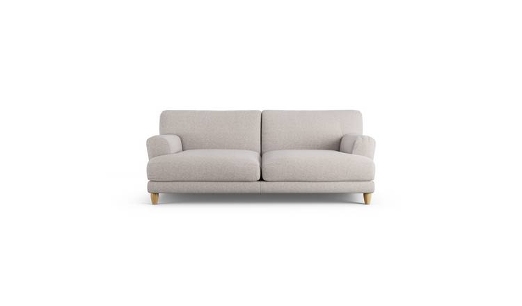 Habitat Askem Fabric 3 Seater Sofa - Natural - Ash Leg