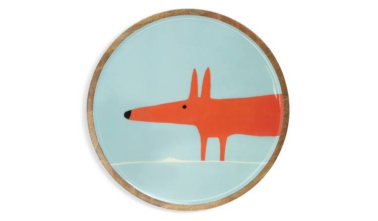 Habitat x Scion Mr Fox Mango Wood Serving Platter - Blue