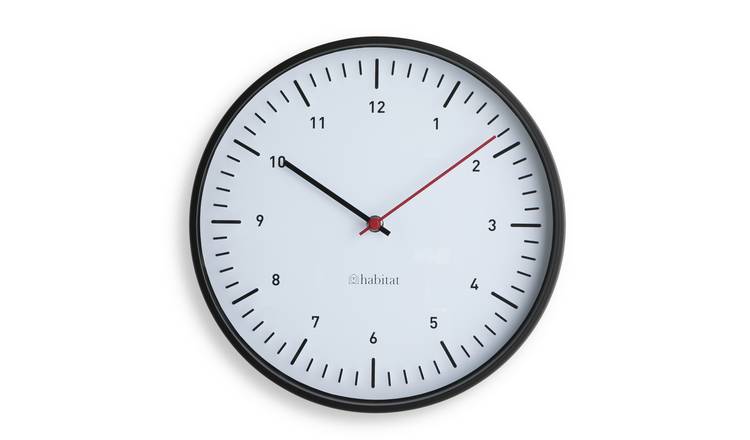 Habitat Analogue Wall Clock - Black & White