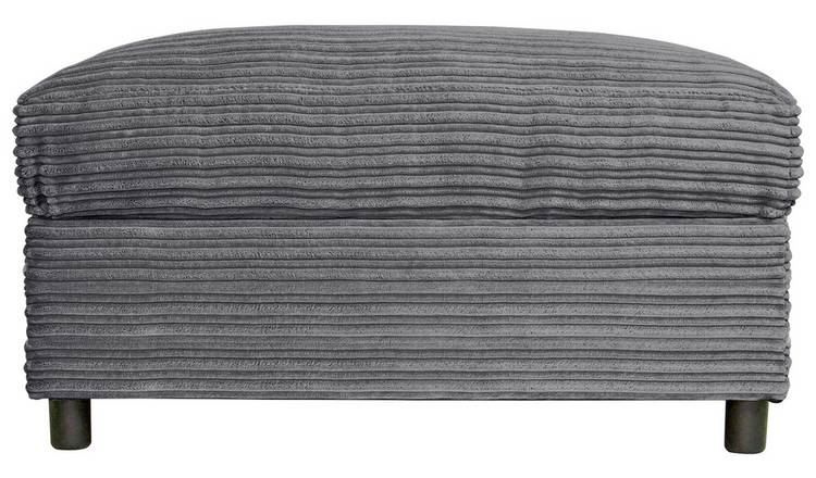 Argos Home Harry Fabric Storage Footstool - Light Grey