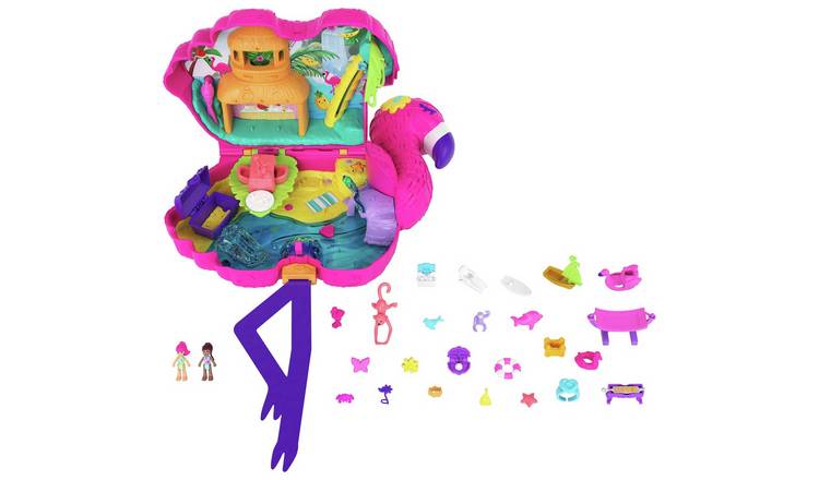Polly Pocket Flamingo Party Playset with Micro Dolls