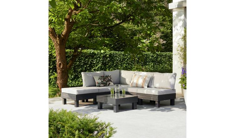 Keter Elements 5 Seater Plastic Garden Sofa Set - Grey