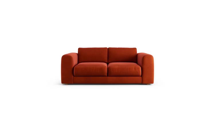 Habitat Ayr Velvet 3 Seater Sofa - Burnt Orange