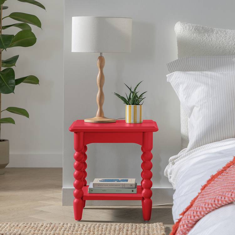  Habitat Blaire Bedside Table - Red 0