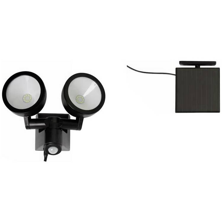 White Plastic Outdoor Solar Twin Spotlight 0