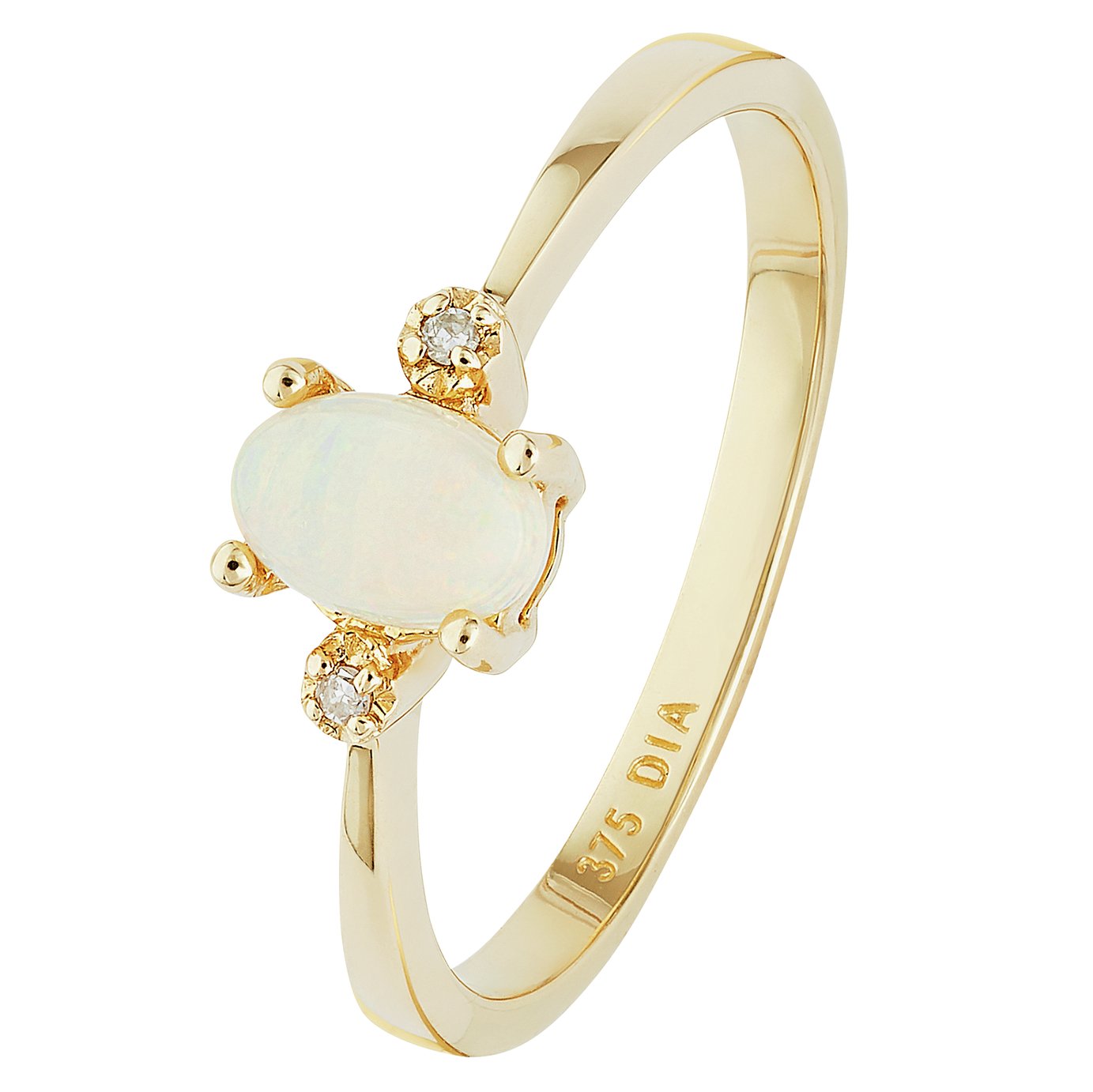 Revere 9ct Gold Opal and Diamond Accent Oval Ring Review