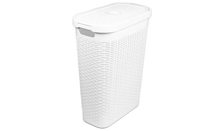 White slimline shop laundry basket