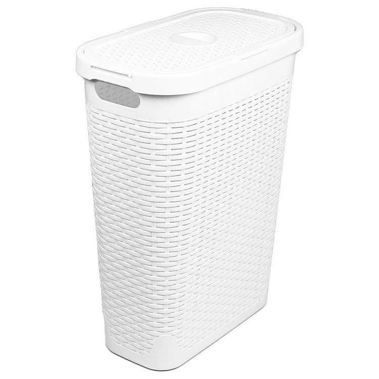 Addis 40 Litre Slimline Laundry Basket - White 0