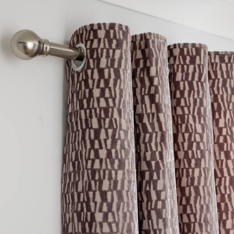 Habitat Velvet Geo Jacquard Curtains - Natural 0