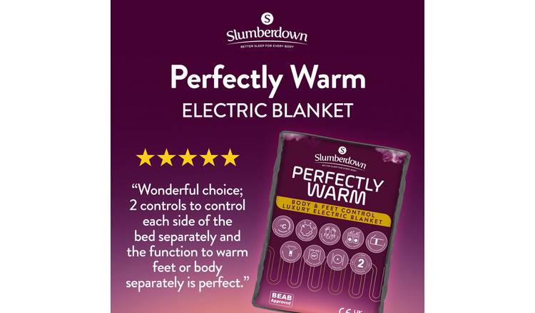 Buy Slumberdown Perfectly Warm Luxury Electric Blanket-King Dual, Electric  blankets