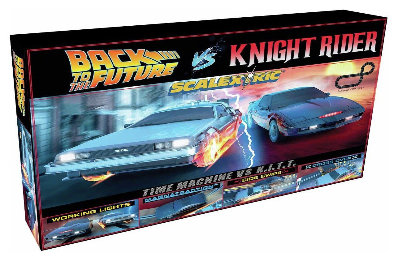 Scalextric 1980s TV  Back to the Future vs Knight -Rider Set