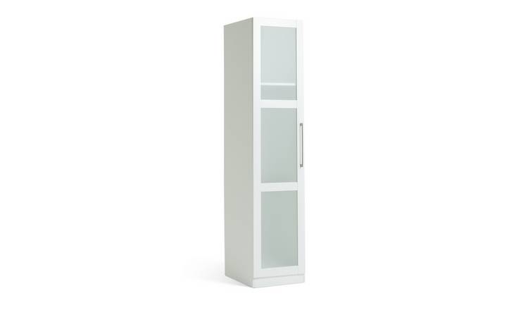 Habitat Hamburg Panelled Glass 1 Door Wardrobe - White