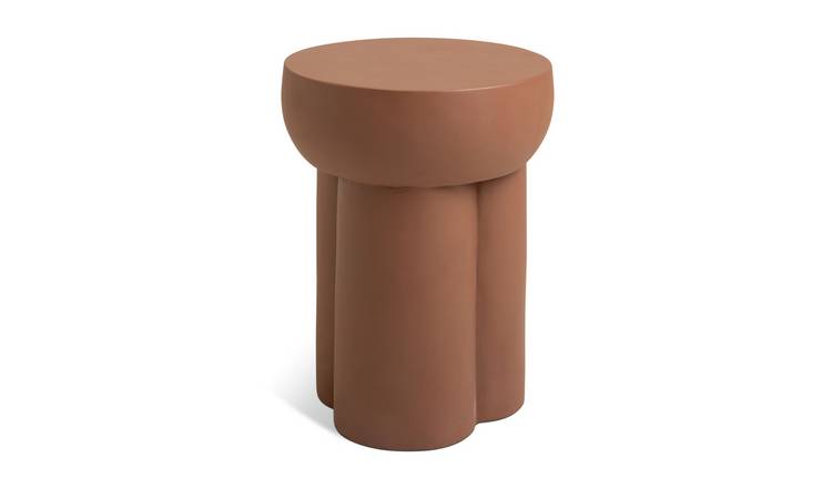 Habitat Palma Round Concrete Effect Garden Side Table- Brown