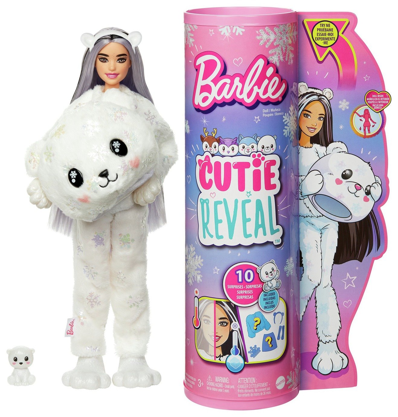 Barbie Cutie Reveal Snowflake Sparkle Polar Bear Doll Review - Toy Reviews