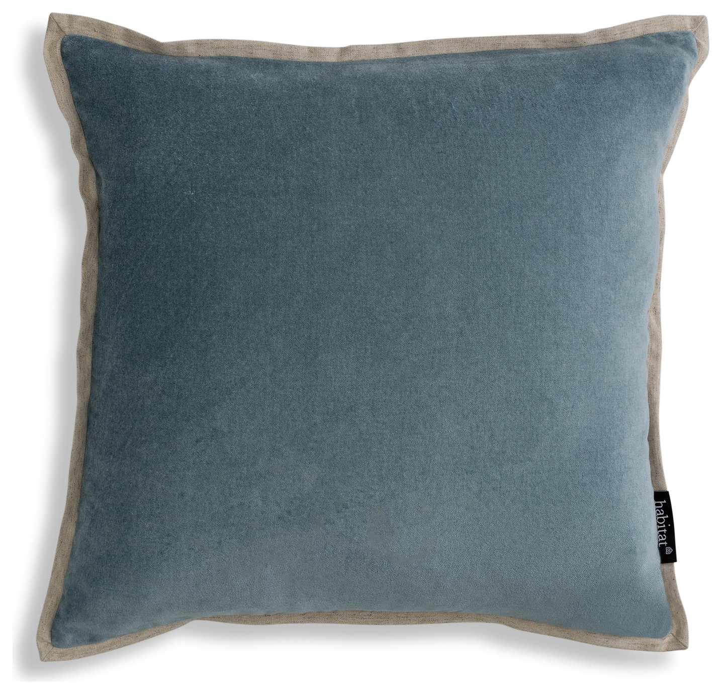 Habitat Cotton Velvet Cushion - Blue - 43x43cm