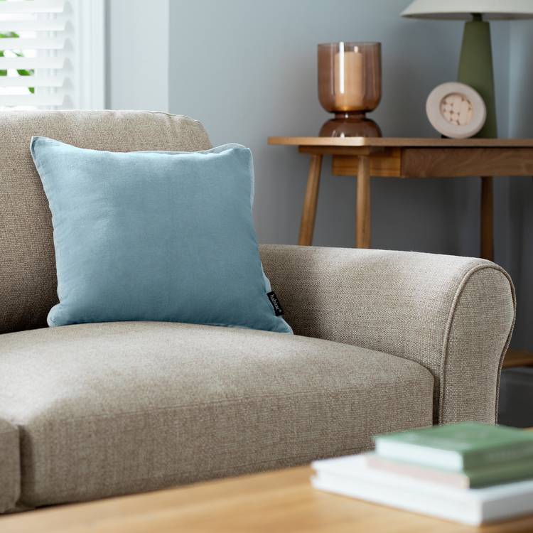 Habitat Cotton Velvet Cushion - Blue - 43x43cm 0