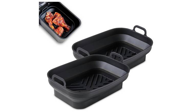 Tower Set of 2 Silicone Air Fryer Rectangular Foldable Trays