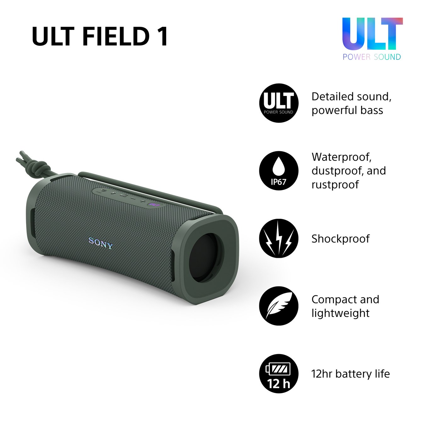 Buy Sony ULT Field 1 Portable Bluetooth Speaker - Forest Grey