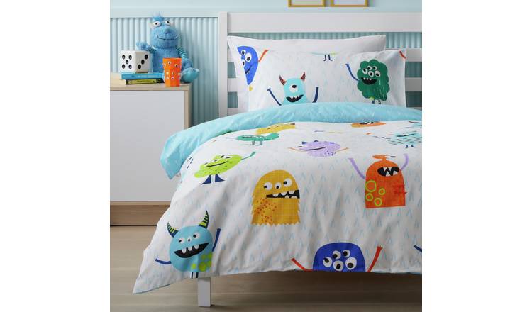 Argos Home Monsters White Kids Bedding Set - Toddler