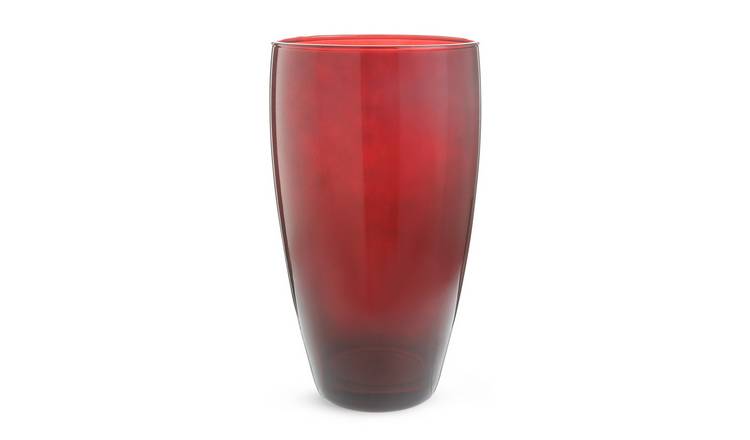 Habitat Glass Vase - Red