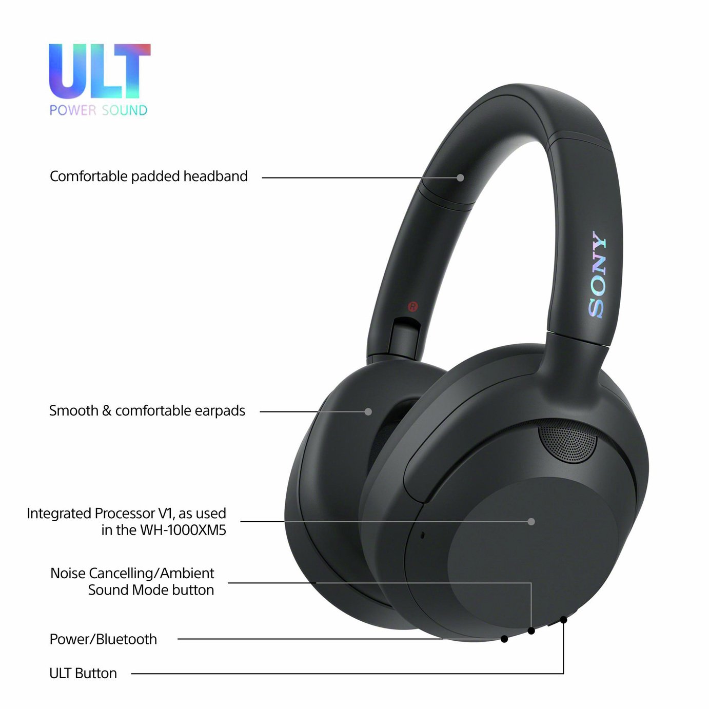 Buy Sony ULT Wear Over-Ear Wireless NC Headphones - Black