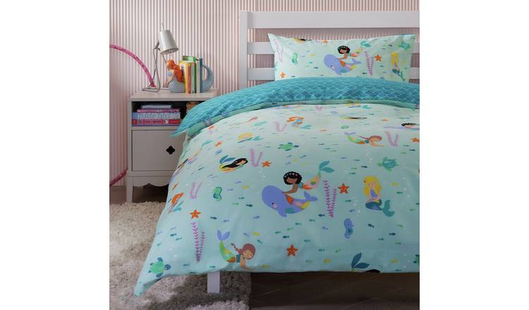 Argos Home Mermaids Blue Kids Bedding Set - Single