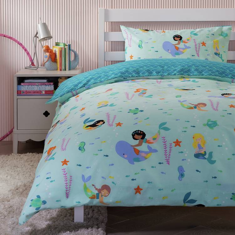 Argos Home Mermaids Blue Kids Bedding Set - Single 0