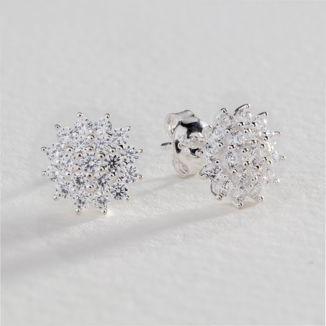 Revere Sterling Silver Cubic Zirconia Cluster Earrings